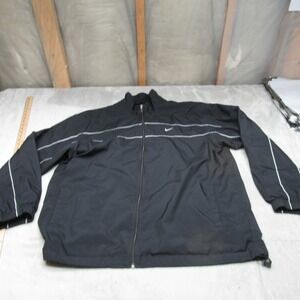 Nike Jacket Mens XXL Black Full Zip Lightweight Track Training Windbreaker VTG